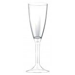 20 flutes champagne, pied transparent