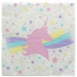 Paquet de 20 SERVIETTES Licorne 33 x 33cm