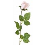 Grande Rose fleur artificielle avec feuilles 72cm, Rose