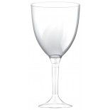 20 Grands verres à Eau, pied transparent