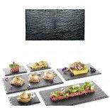 Lot de 10 Grandes Assiettes Ardoise rock pvc 30 x 15,8cm