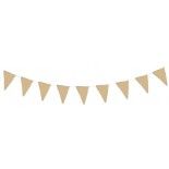 Party Pro 913426, Guirlande Fanions 3 mètres Kraft et Or