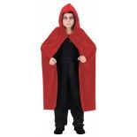 Cape capuche Vampire velours 120cm enfant, Rouge