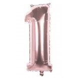 Ballon mylar rainbow 86cm CHIFFRE 1, Or rose