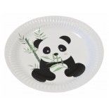 Paquet de 6 Assiettes Panda en carton 18cm