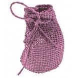 Sachet 6 bourses Tressées en Jute parme/prune