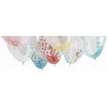 Kit de 6 ballons cristal REMPLIS DE CONFETTIS Roses pastels