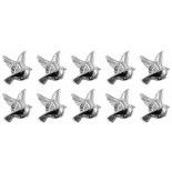 Sachet de 10 motifs Colombes, Argent