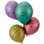 P'TIT Clown re22431 - Lot 8 ballons Joyeux Anniversaire chromés 30 cm