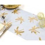 Chemin de table Organza Bananier Or