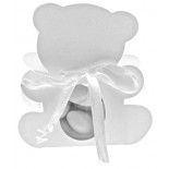 Ballotin Ourson avec plexi, Blanc