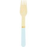 Party Pro 913251, Sachet de 8 fourchettes en bois manche bleu