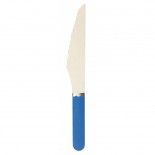 Party Pro 913236, Sachet de 8 couteaux en bois manche bleu