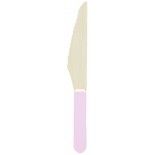 Party Pro 913260, Sachet de 8 couteaux en bois manche rose pastel