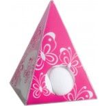 Ballotin Pyramide plexi transparente, Fuchsia