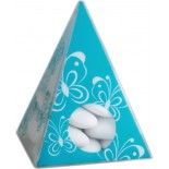 Ballotin Pyramide plexi transparente, Turquoise