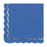 Party Pro 91356, Sachet de 16 serviettes festonnées Bleu