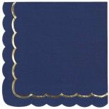 Party Pro 913BMS, Sachet de 16 serviettes bleu marine et or