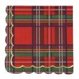 Party Pro 91369, Sachet de 16 serviettes festonnées motif Tartan