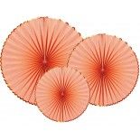 Party Pro 913408, Set de 3 éventails Terracotta