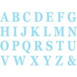 Chaks 11714-13, Set de 48 Lettres carton 13,5cm avec adhésifs, Bleu