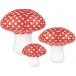 Party Pro 913CHAMPIL, Set de 3 lanternes champignon