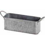 Bassine rectangle en zinc avec poignées 24cm