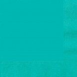Sachet de 20 Petites serviettes en papier Turquoise 25 x 25 cm
