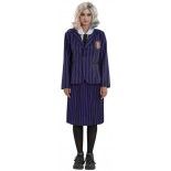 Uniforme Mercredi™ noir/violet à rayures adulte, XS