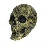 Party Pro 902163, Crâne squelette pentagramme doré 16 cm