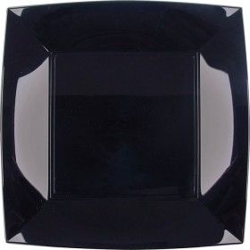 Plateau carré plastique rigide noir -Labo plus