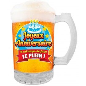 Verre A Biere Joyeux Anniversaire Avec Blister Articles De Fete Decoration Mariage Deco De Table Anniversaire