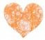 Chaks 0214-17, Sachet de 100 Coeurs romance, Orange