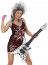 Guitare Rock gonflable Zébrée blanc/noir 95cm