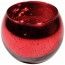 Chaks 0514-82, LOT de 6 Bougeoirs Boule effet métal, Rouge