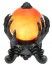Chaks 11102, Boule de cristal Halloween orange feu lumineuse 22cm