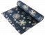 Chaks 11474, Chemin de table Velours Snowflake, Bleu foncé/Or métal