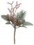 Chaks 11500, Bouquet givré vert de 2 branches Hiver sur tige 14cm