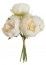 Chaks 11570-00, Bouquet de 6 Pivoines 27,5cm Blanc/crème