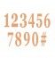 Chaks 11713-79, Set de 12 Chiffres carton avec adhésifs 14cm, Rose Gold
