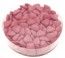 Boite ronde 150g dragées mini-coeur au choco - ROSE nacré brillant