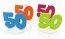 Chaks 20005, Set de 4 Marque-places Anniversaire 50 ans, colorés