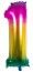 Ballon mylar rainbow 86cm CHIFFRE 1, Multicolore