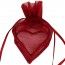 Sachet de 4 coeurs avec armature, Bordeaux