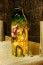 Chaks 10289, Grande Lanterne tropicale Lumineuse verre avec corde et 10 Leds, 31cm