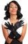 Gants de fête satin noir, 40 cm