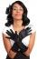 Gants de fête satin noir, 40 cm