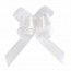 SANTEX 3557-1, Sachet 10 petits noeuds automatiques flower pailletés, blanc