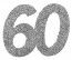 Sachet de 6 grands Confettis anniversaire, ARGENT pailleté 60 ans