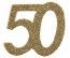 Sachet de 6 Grands confettis anniversaire, OR pailleté 50 ans